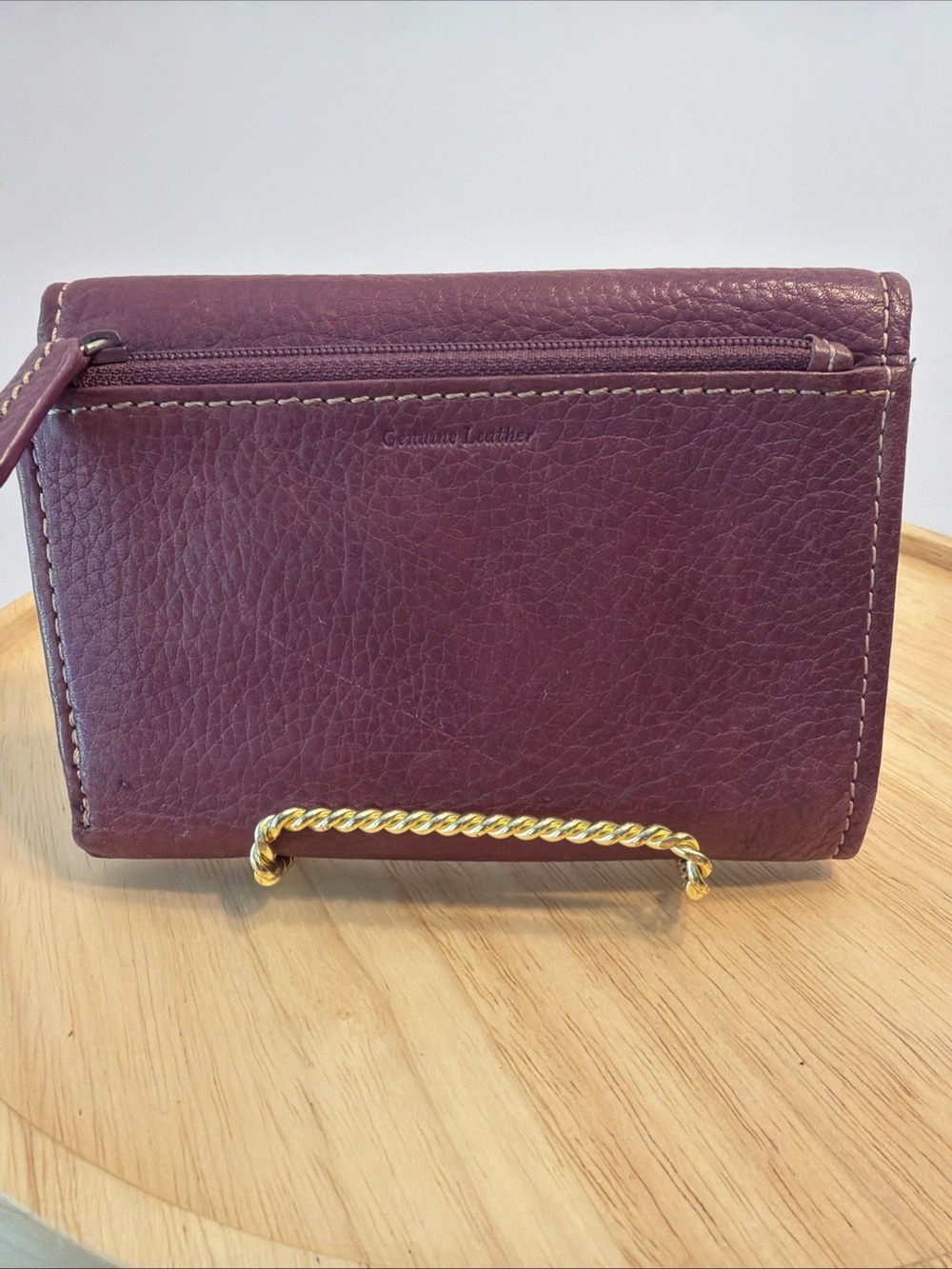 Vintage Fossil Wallet Plum Purple Pebble Leather - Excellent Condition - Picture 2 of 11
